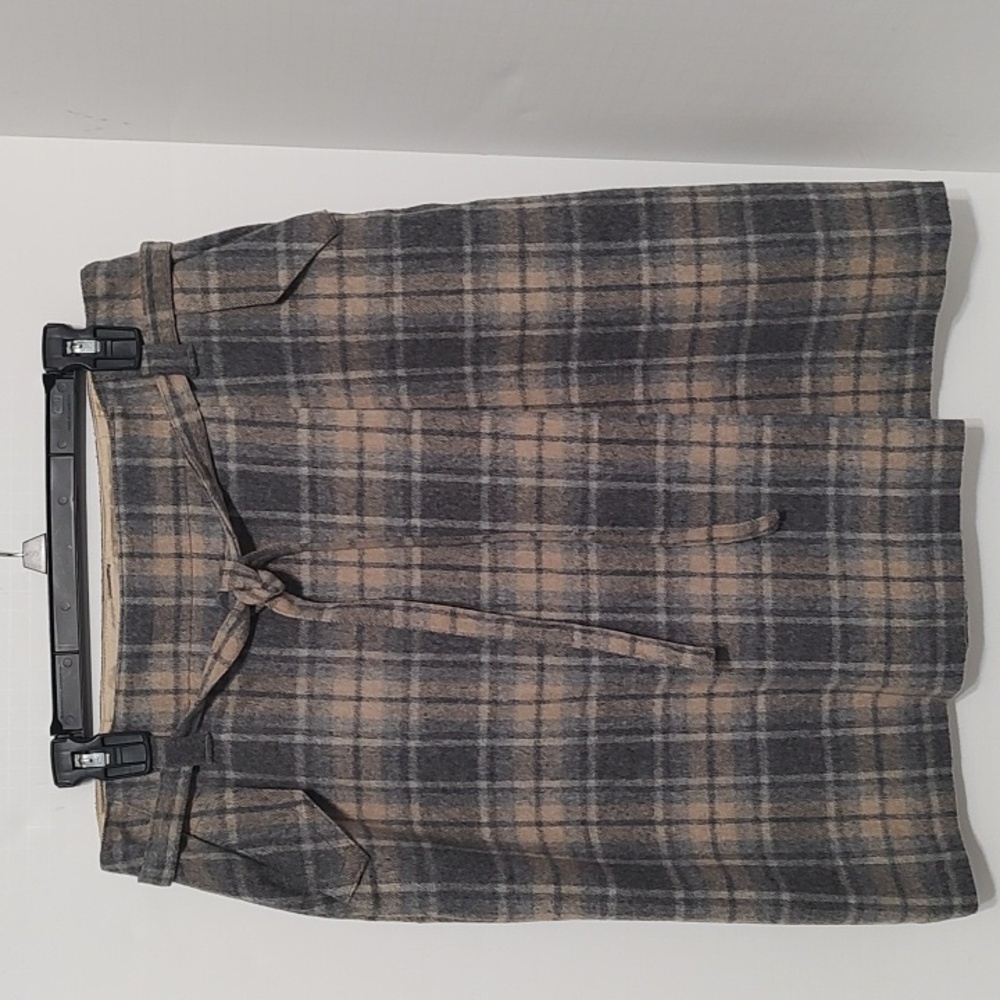 Talbot's Woolblend Plaid Gray and Tan Women's Skirt Sz 10